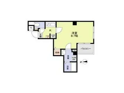 L.E.HILLS YOKOYAMACHO(1K/2階)の間取り写真