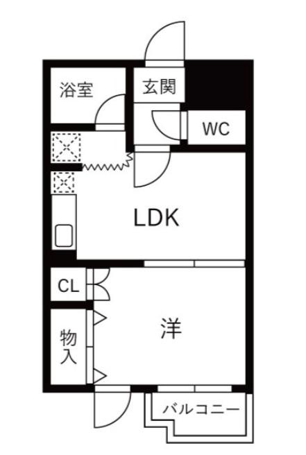 パレロワイアル(1DK/1階)の間取り写真