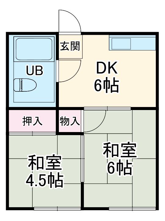 長栄マンション(2K/1階)の間取り写真