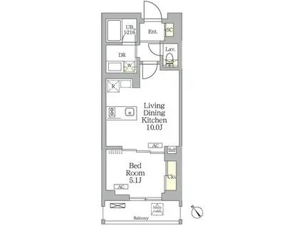 グランパーク千駄ヶ谷レジデンス(1LDK/3階)の間取り写真