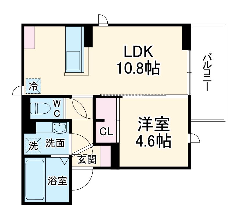D-ROOM平和(1LDK/3階)の間取り写真