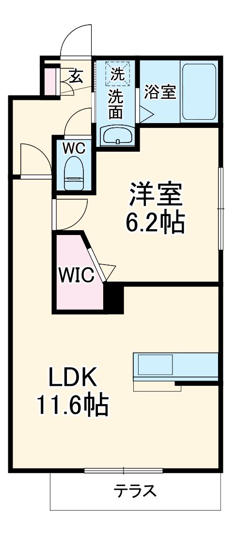 プレミエール草加(1LDK/1階)の間取り写真