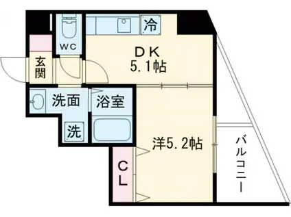 ARCA西京極(1DK/7階)の間取り写真