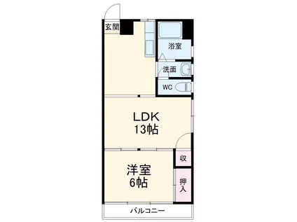 まがりおビル(ワンルーム/2階)の間取り写真