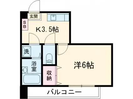 アーバニティハイムⅢ(1K/3階)の間取り写真