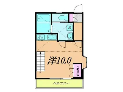 ハイソマイハマ(ワンルーム/2階)の間取り写真