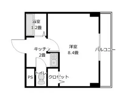 IKK2(1K/2階)の間取り写真