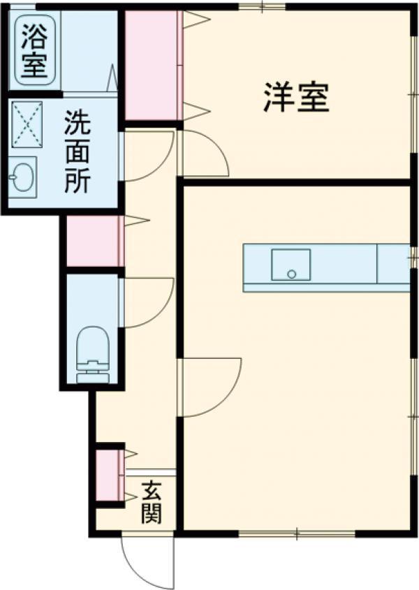 サン・ディマーネ(1LDK/1階)の間取り写真