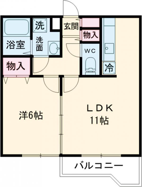 SHELL ROOM(1LDK/3階)の間取り写真