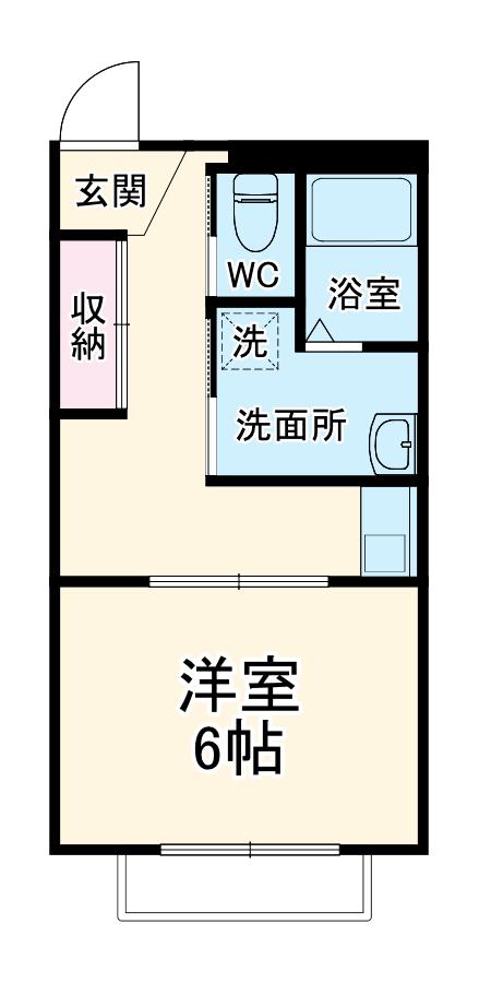 F・HOUSE23(1K/2階)の間取り写真