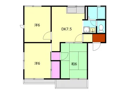 アメージングエステートB(3DK/2階)の間取り写真