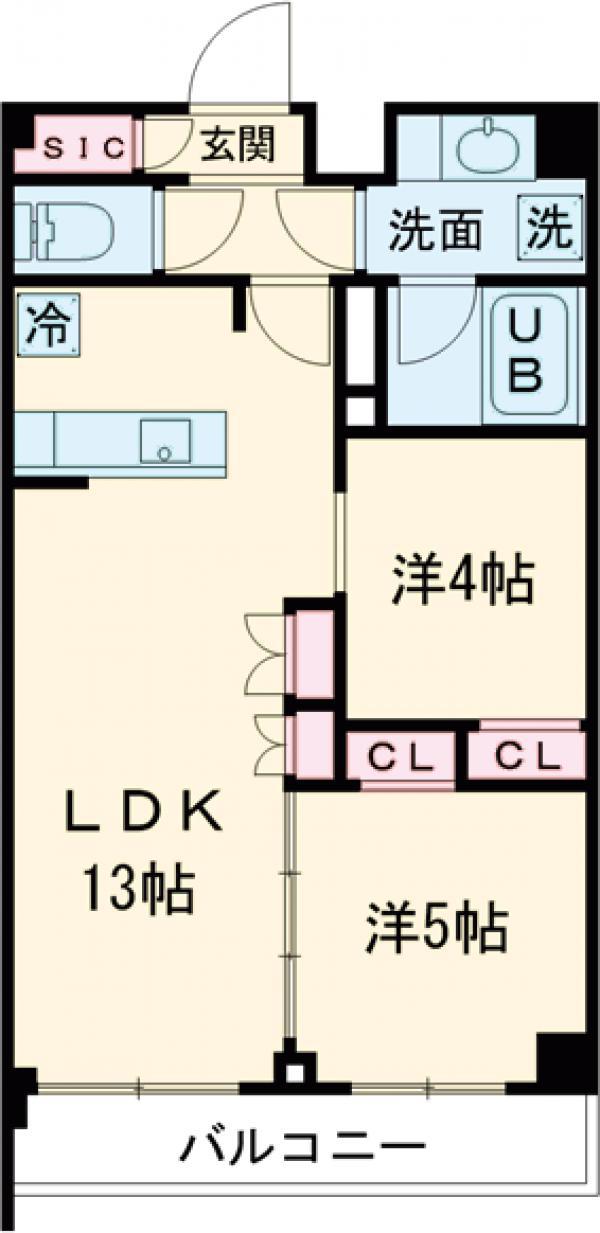 アーバンパーク船堀Ⅱ(2LDK/1階)の間取り写真