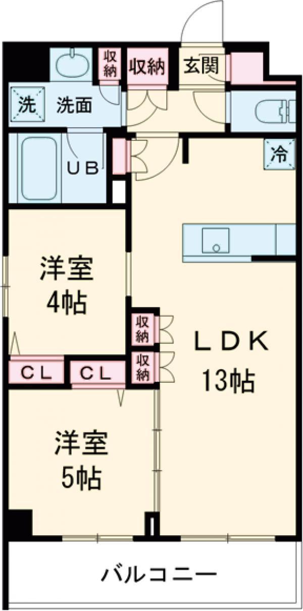 アーバンパーク船堀Ⅱ(2LDK/2階)の間取り写真