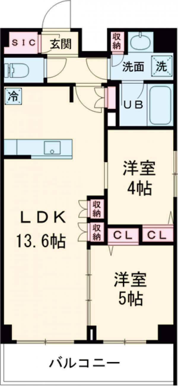 アーバンパーク船堀Ⅱ(2LDK/2階)の間取り写真
