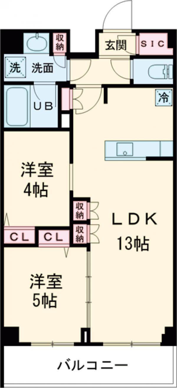 アーバンパーク船堀Ⅱ(2LDK/3階)の間取り写真