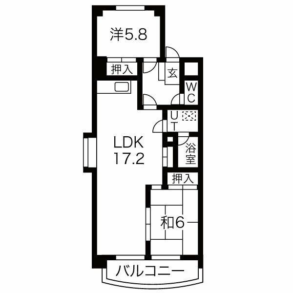 サンサーラ・キトーⅢ(2LDK/2階)の間取り写真