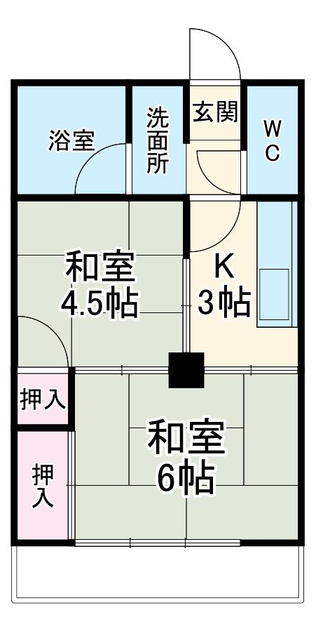 戸田ハイツ(2K/5階)の間取り写真