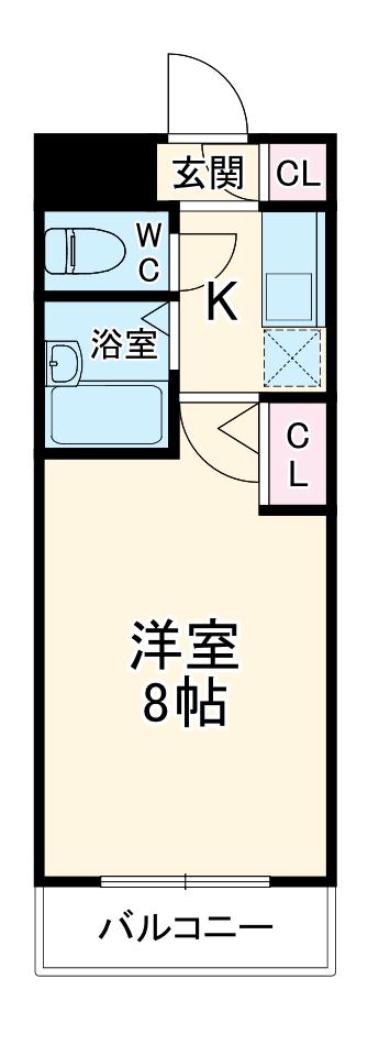置地マンション(1K/3階)の間取り写真