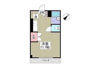 フェリオ毛呂山(ワンルーム/4階)の間取り写真