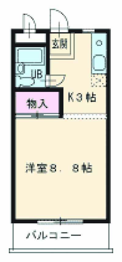 エポック喜多山(ワンルーム/2階)の間取り写真