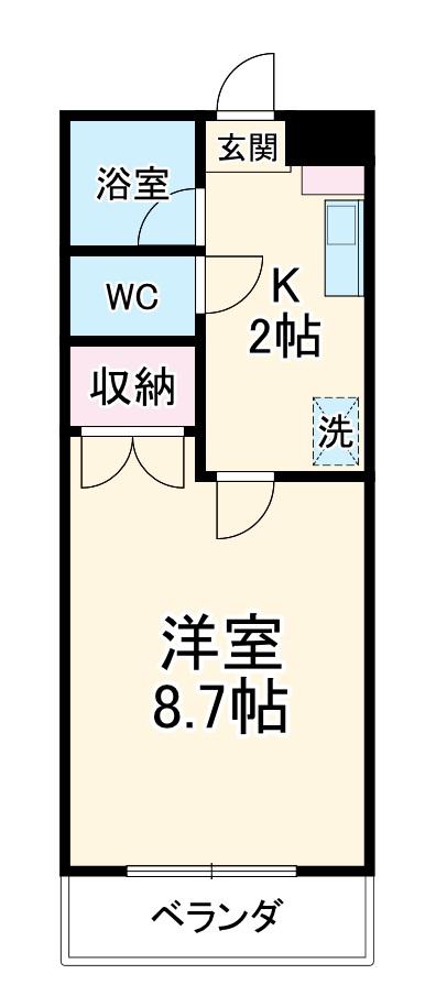 京葉線 舞浜駅 徒歩19分 3階建 築22年(1K/3階)の間取り写真