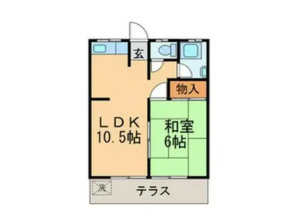 ハセガワ一社マンション(1LDK/1階)の間取り写真