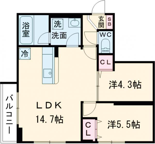 レジデンス練馬桜台(2LDK/1階)の間取り写真