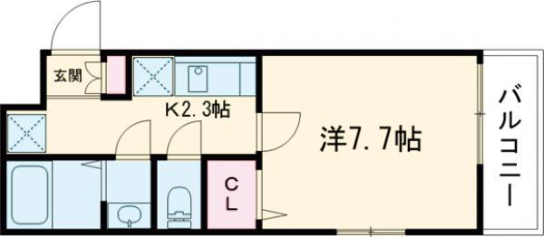 NEXT LIFE 太秦天神川Ⅱ(1K/3階)の間取り写真