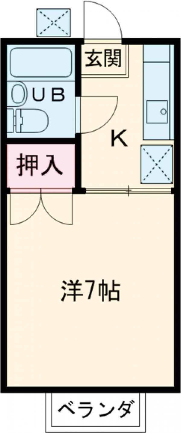 第1コーポフタバ(1K/2階)の間取り写真