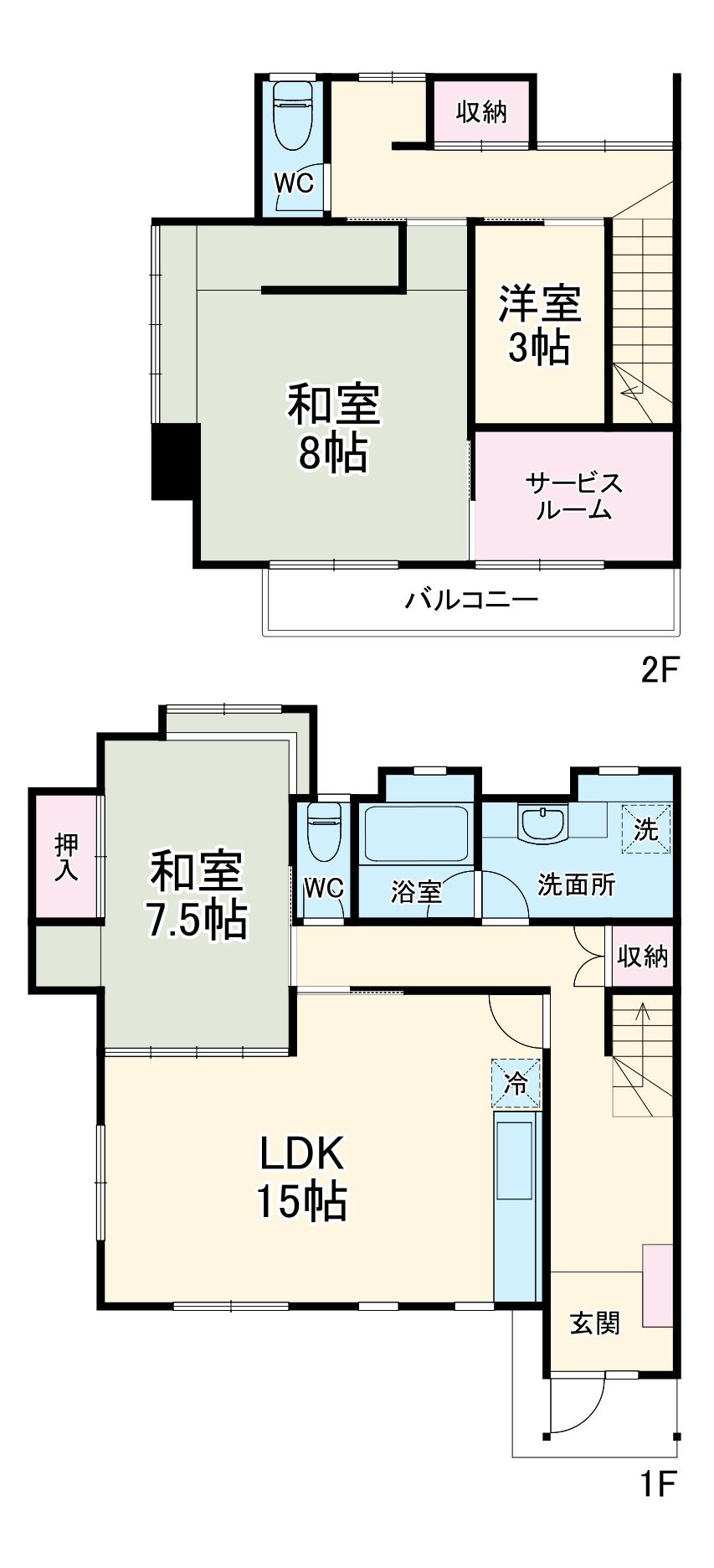 鵠沼桜が岡テラスハウス(4LDK)の間取り写真