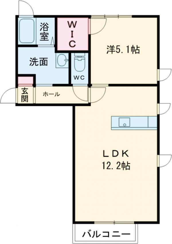 アリス A(1LDK/1階)の間取り写真