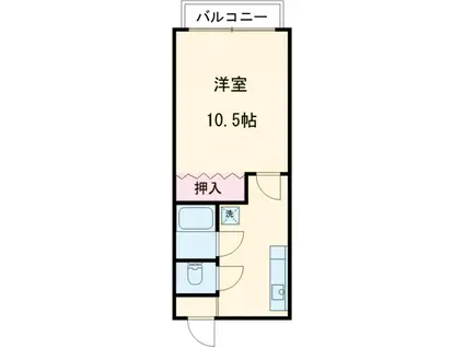 松江ロイヤルハイツ(1K/2階)の間取り写真