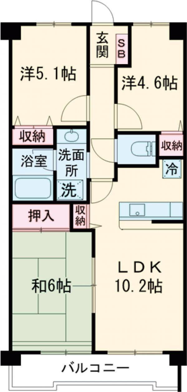 エマーレ保谷(3LDK/5階)の間取り写真