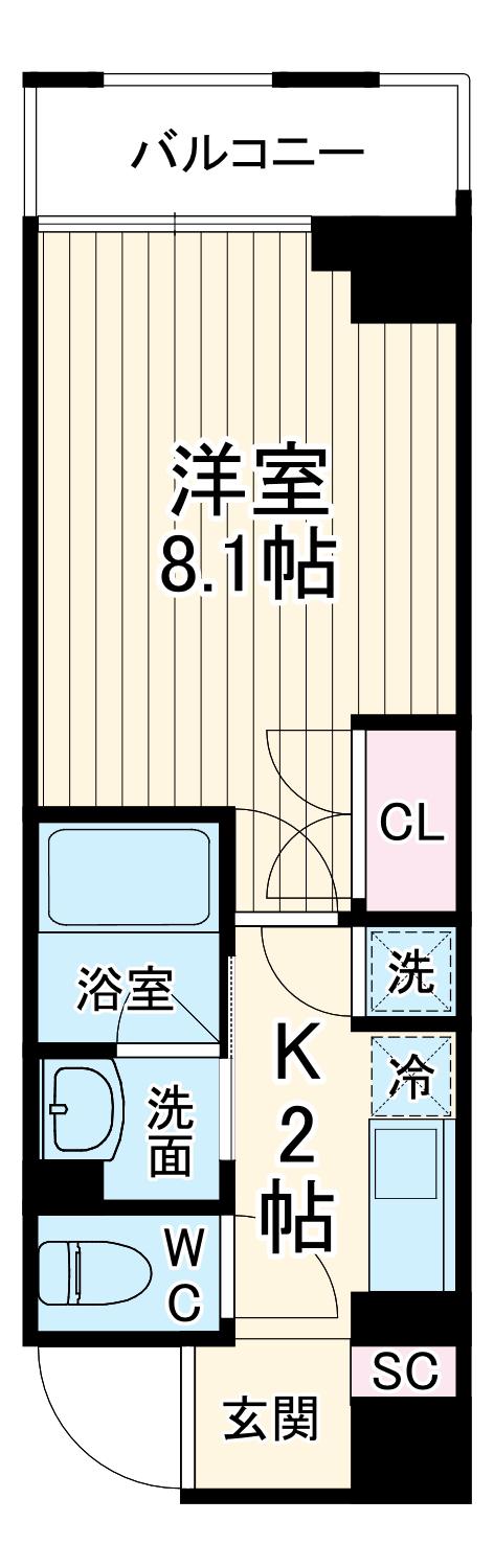 AVANTI ARATAMABASHI(1K/7階)の間取り写真