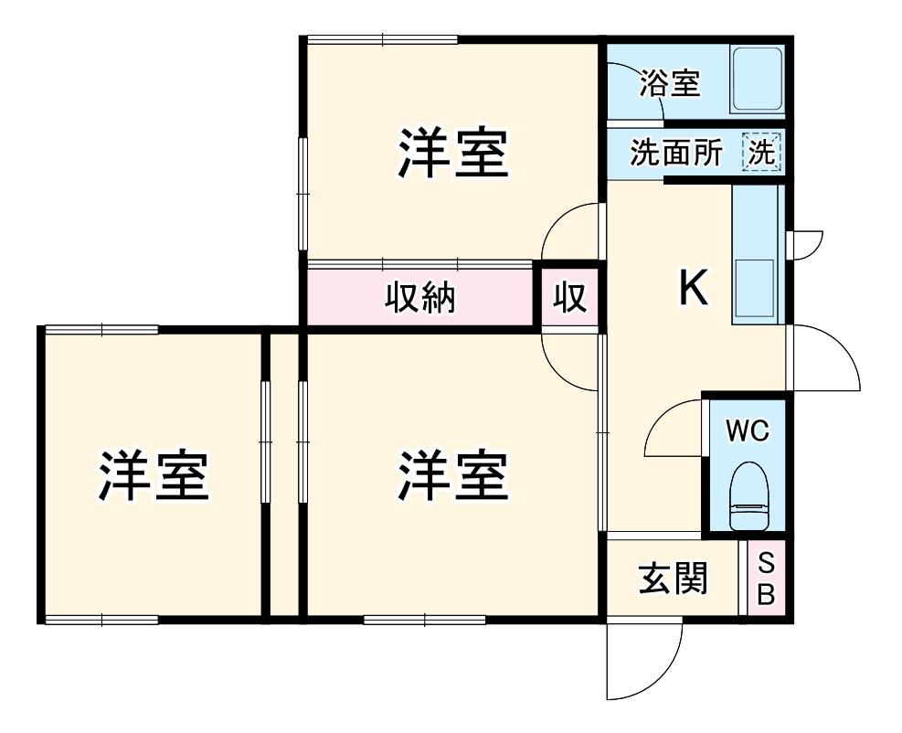 横須賀線 東戸塚駅 徒歩14分 1階建 築51年(3K)の間取り写真