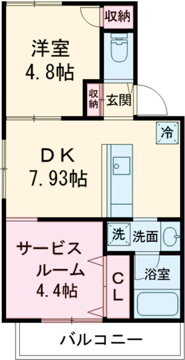 クレディ西小岩(2DK/2階)の間取り写真