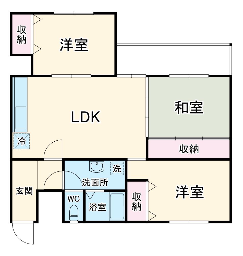 箕面リビエールハイツ1ST(3LDK/1階)の間取り写真
