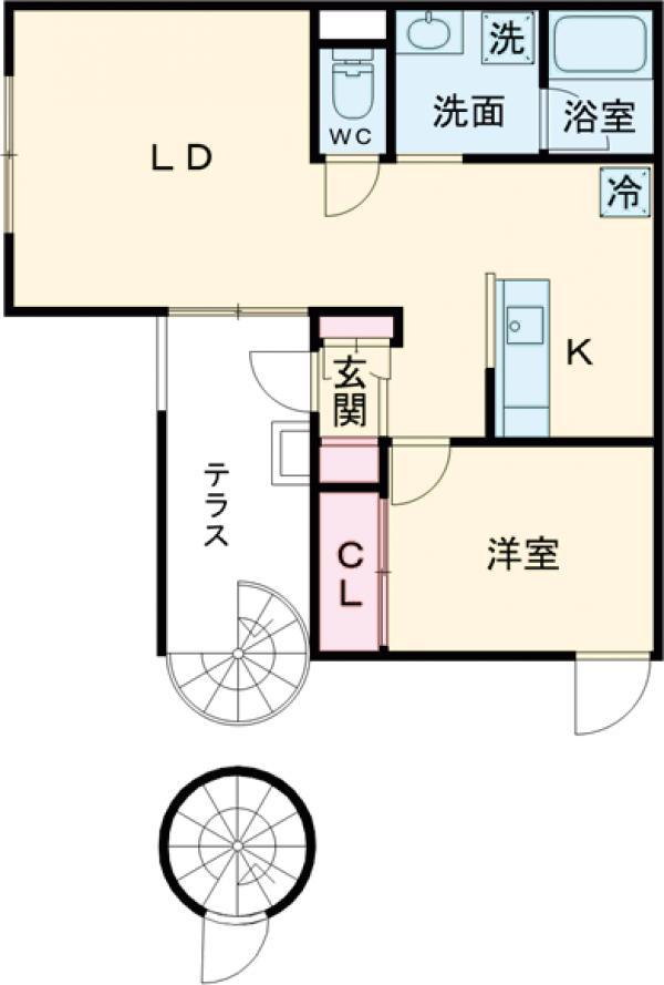 ベルメゾン中村橋ノース NE(1LDK/2階)の間取り写真