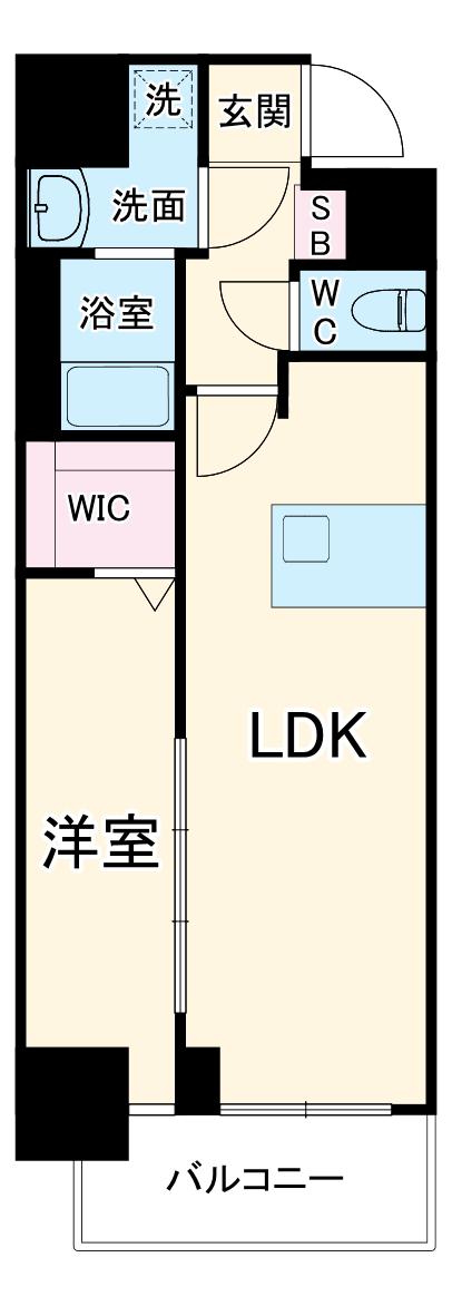 MAXIV名古屋上前津(1LDK/7階)の間取り写真