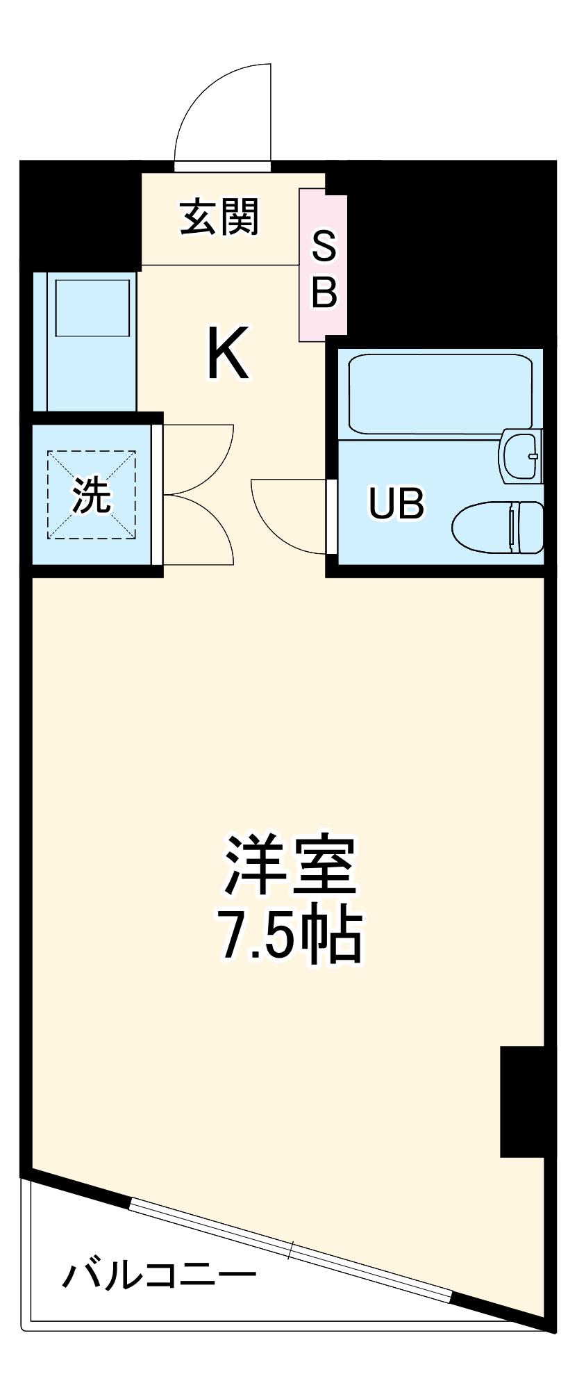 シーサイドコート金沢八景(ワンルーム/2階)の間取り写真
