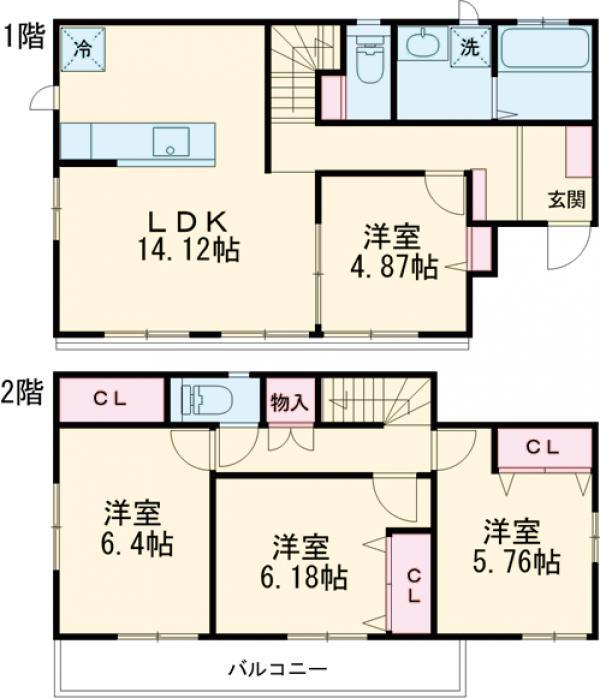 西武池袋・豊島線 大泉学園駅 徒歩19分 2階建 築8年(4LDK)の間取り写真