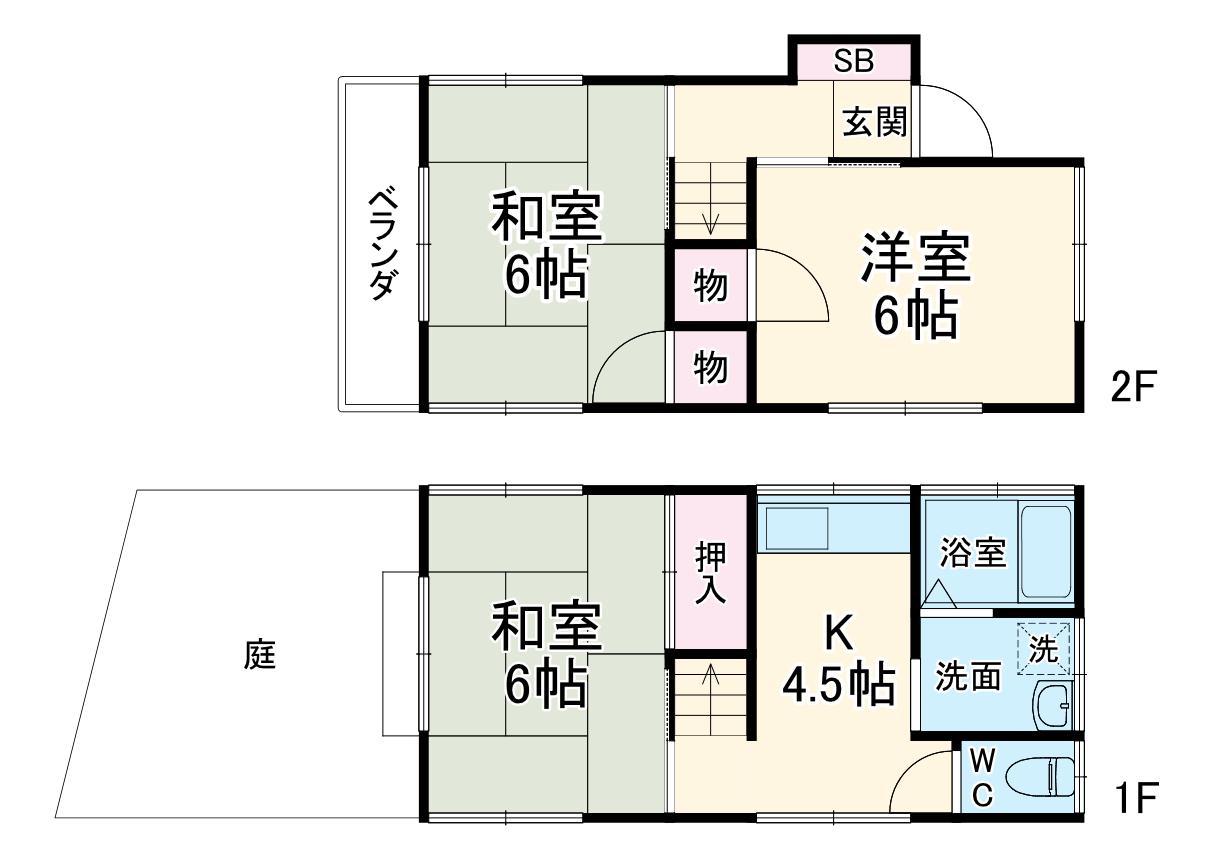 京成電鉄松戸線 高根公団駅 徒歩17分 2階建 築45年(3K)の間取り写真