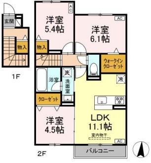 SоRAYA GARDEN(3LDK/2階)の間取り写真