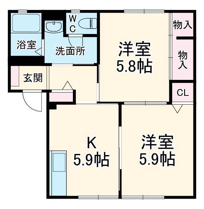 ミレニアムU(1K/1階)の間取り写真