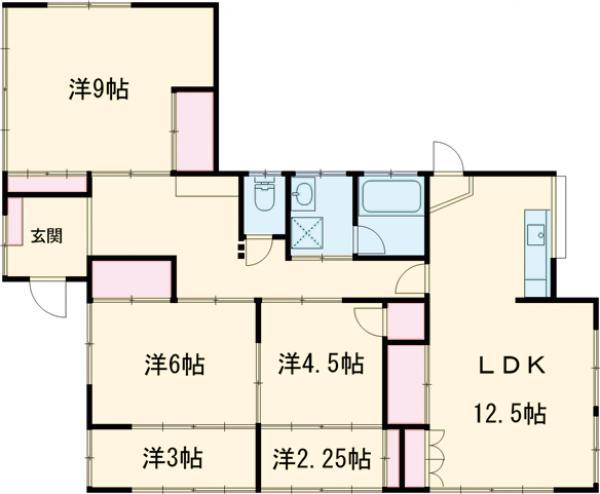 わたらせ渓谷鉄道 運動公園駅(群馬) 徒歩27分 1階建 築58年(5LDK)の間取り写真