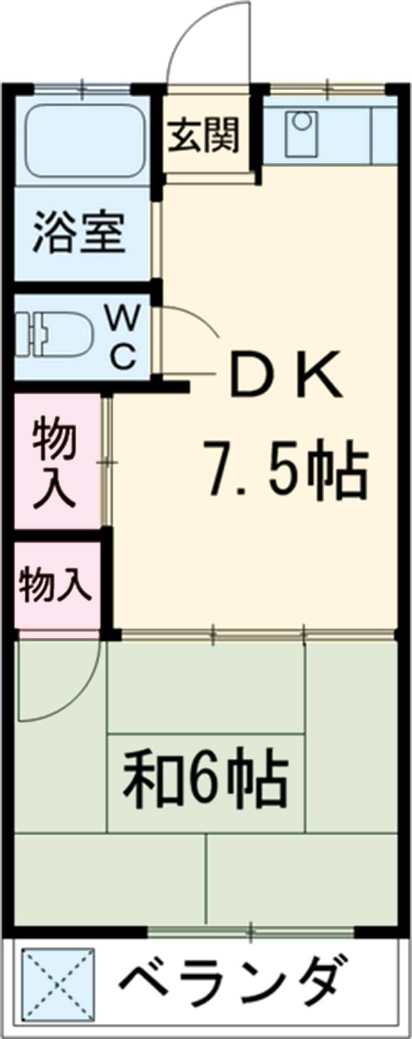 第一松園荘(2K/1階)の間取り写真