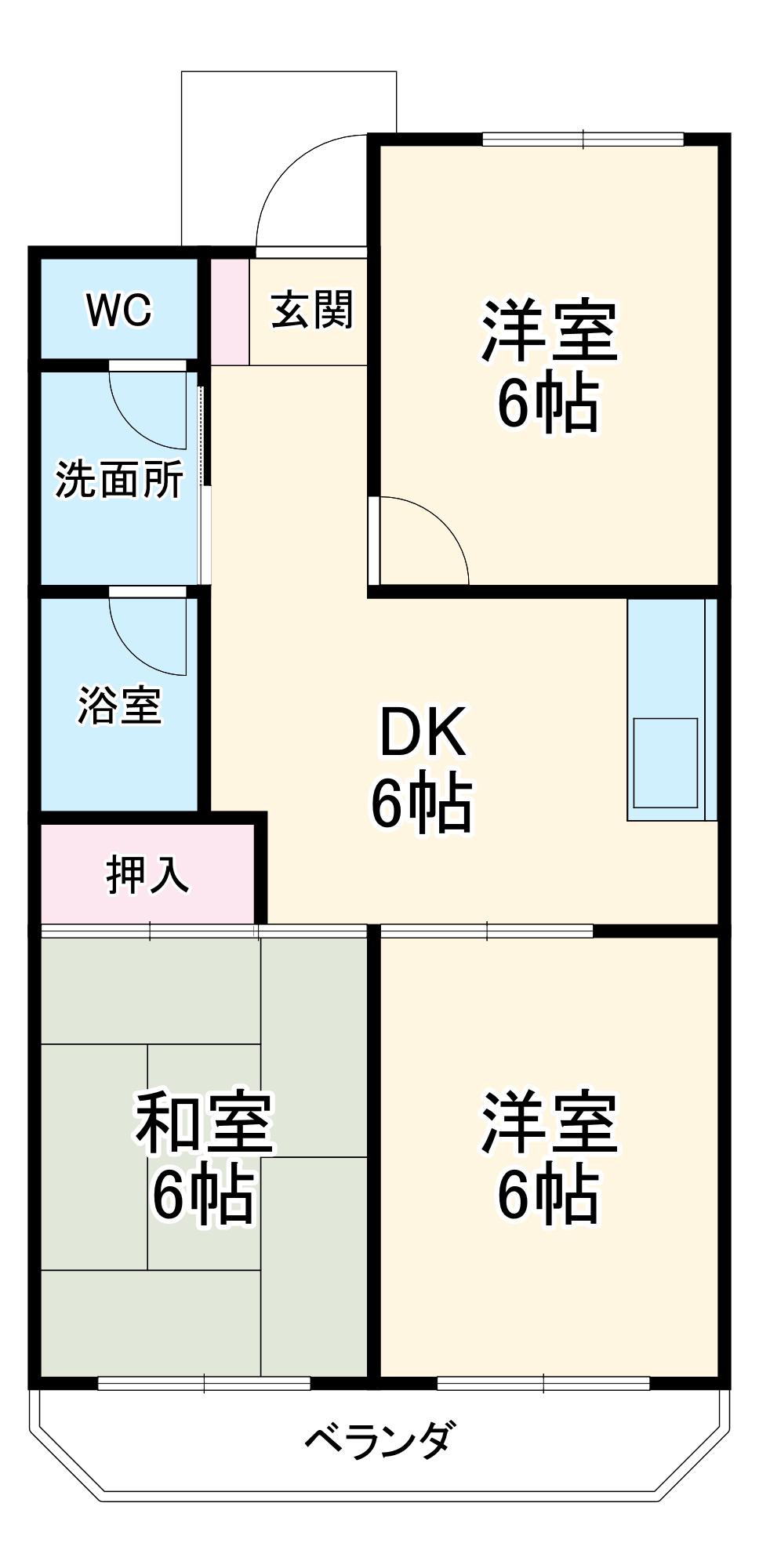 メゾン長井(3DK/3階)の間取り写真