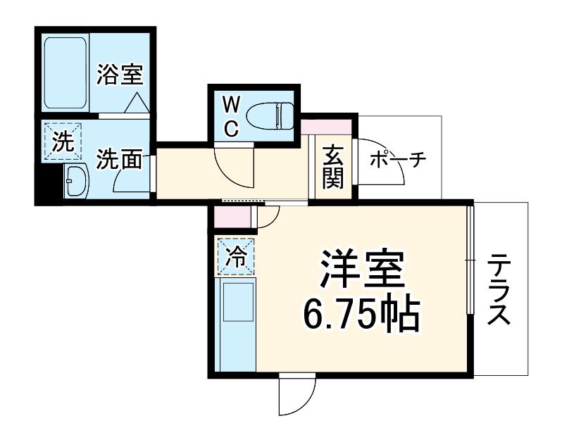 神奈川区西寺尾工事(1K/1階)の間取り写真