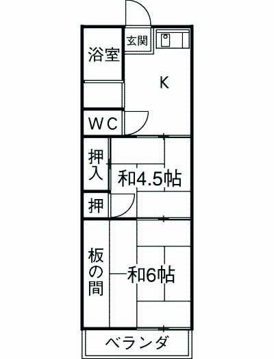 ナツメハイツ(2DK/2階)の間取り写真
