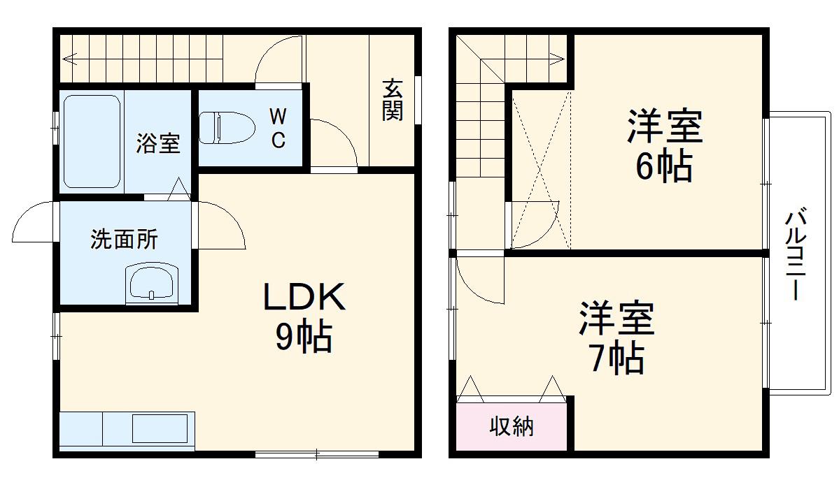 リバティⅡ(2LDK/1階)の間取り写真